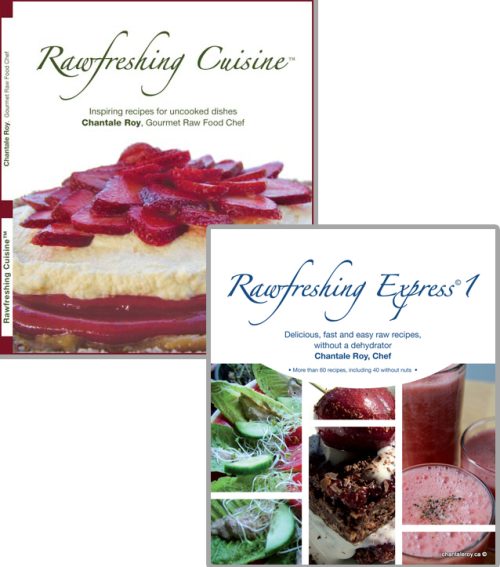[:fr]Rawfreshing Cuisine + Rawfreshing Express 1 (en anglais) (Version papier)[:en]Rawfreshing Cuisine + Rawfreshing Express 1 (in English) (Hard Copies)[:]